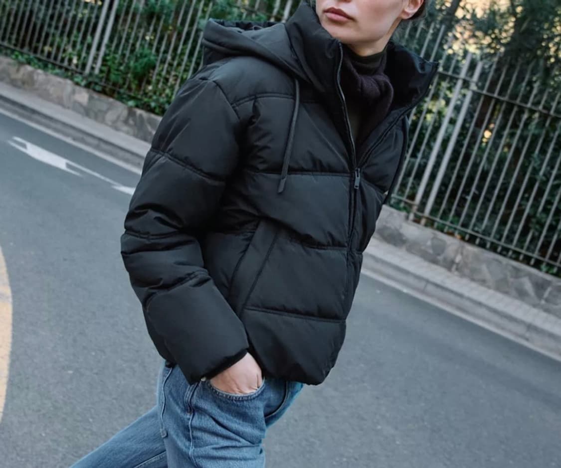 자라 후드 패딩 블랙 상품이미지2