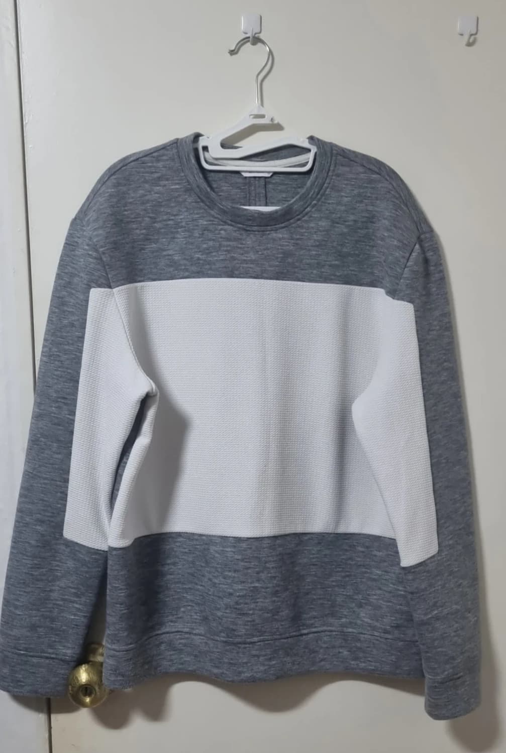 지오지아 배색 맨투맨 그레이 105 상품이미지1