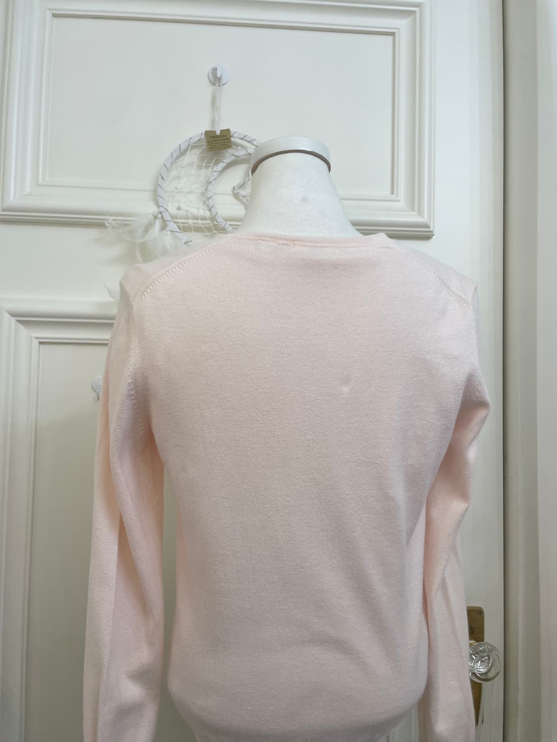 pink basic cardigan&bow point half knit 상품이미지4