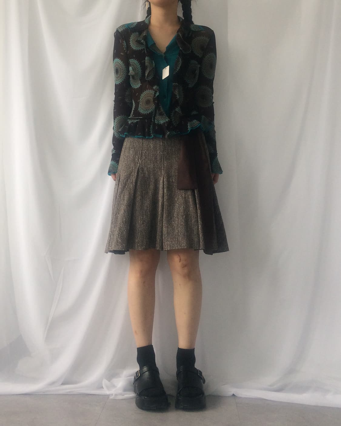 Hiroko koshino pattern mesh cardigan 상품이미지5