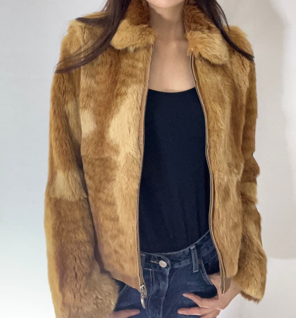 카라멜 페이크퍼 숏자켓 / 슬림핏 상품이미지1