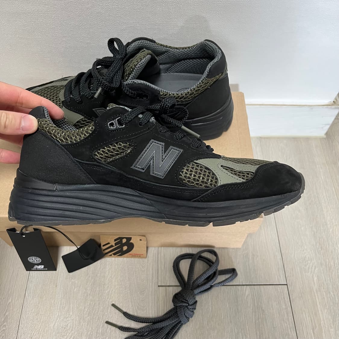 뉴발x스톤 991v2 블랙 올리브나이트 280 상품이미지3