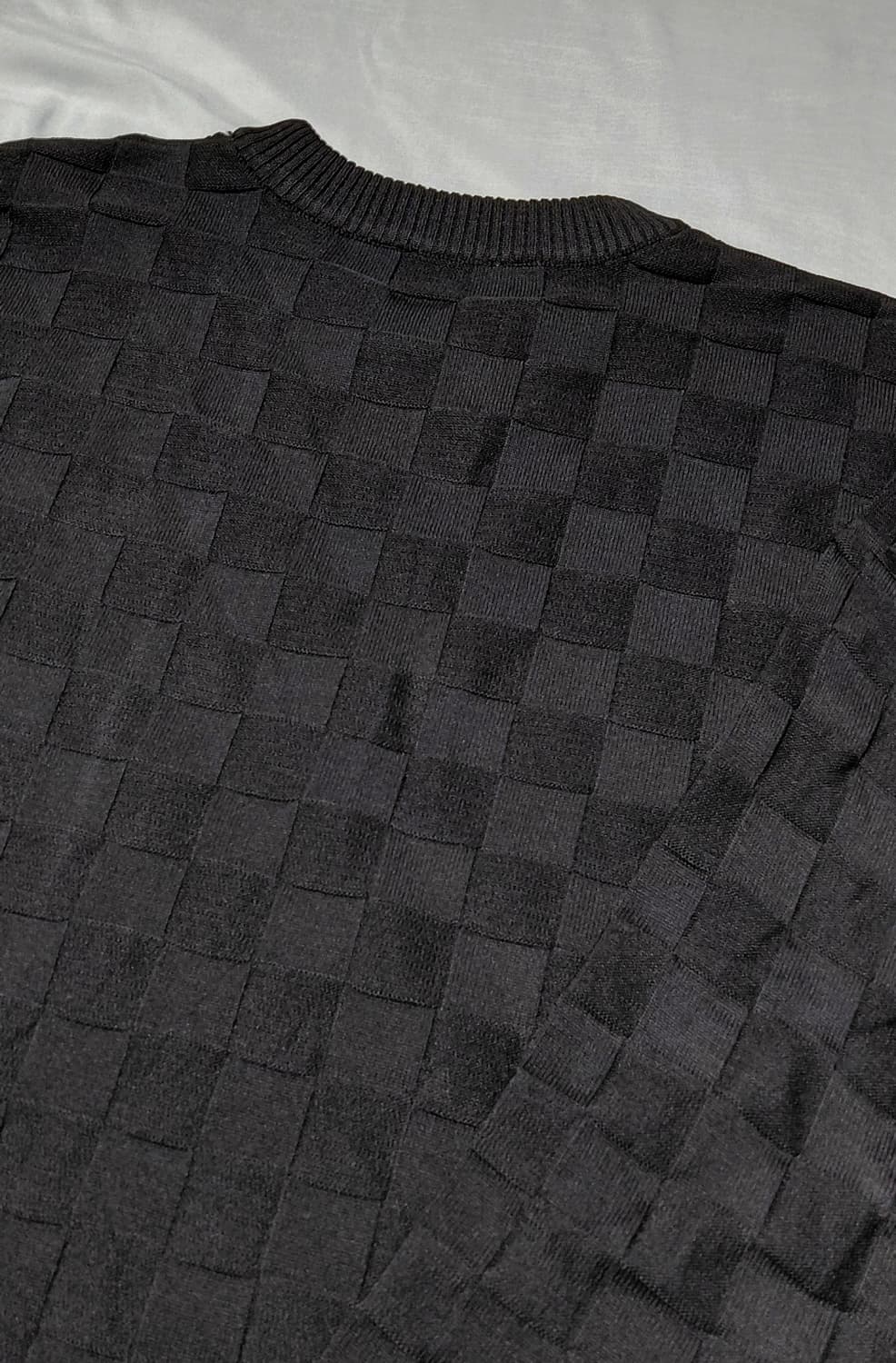 [안티카] antiqua 입체 체크 오버핏 니트 (Free) 무료배송 상품이미지6