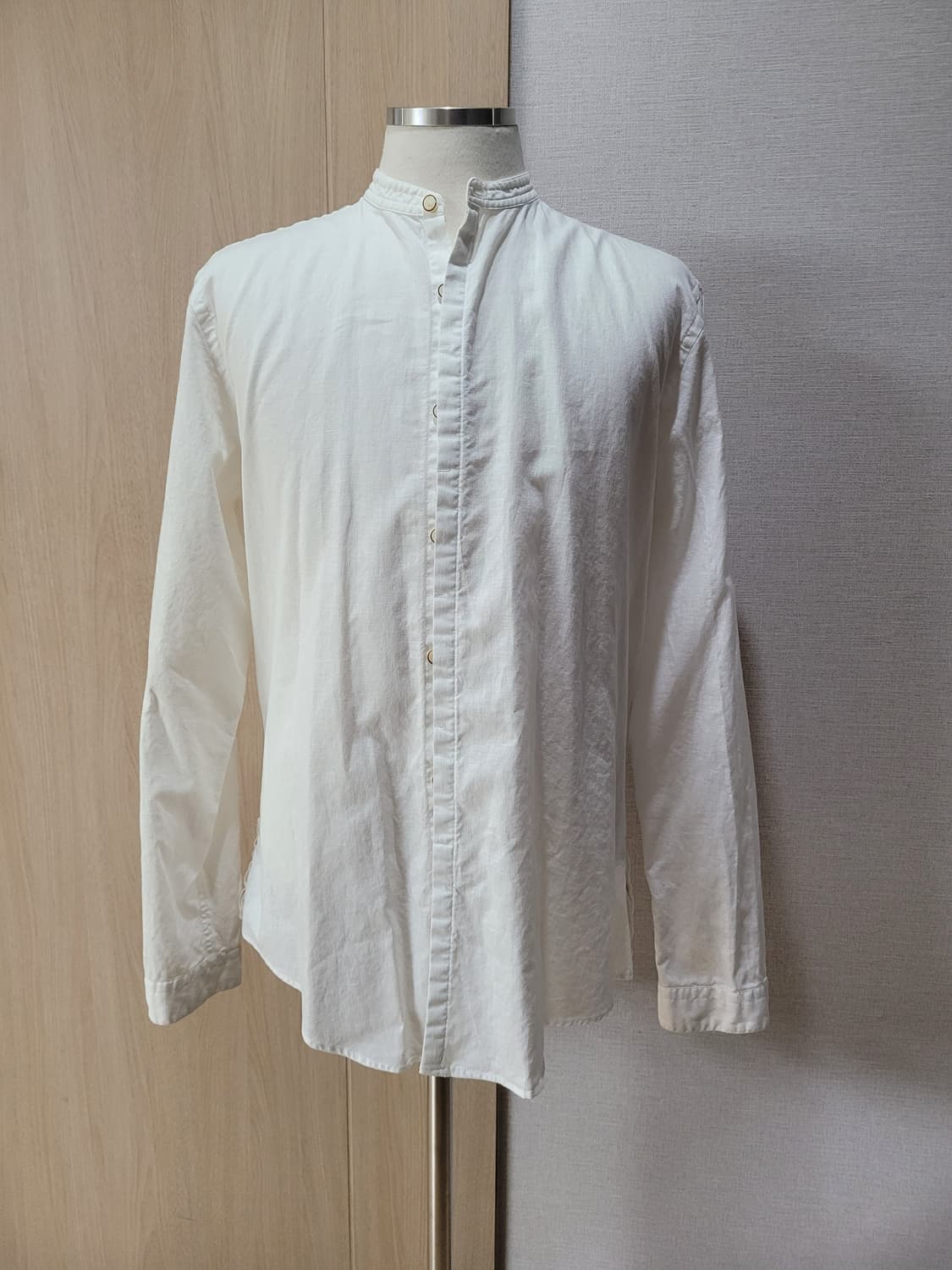 자라맨 ZARAMAN 린넨 헨리넥 셔츠 105 화이트 상품이미지1