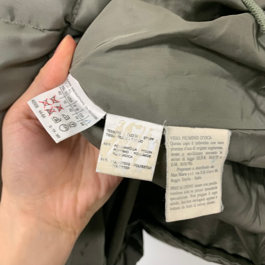 막스마라 아카이브 카키 다운 패딩 파카 상품이미지5