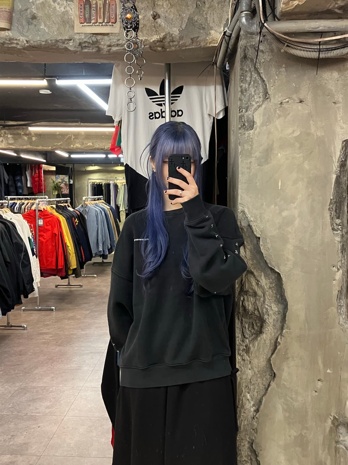 디즈이즈네버댓 맨투맨 블랙 M #csz2278 상품이미지2