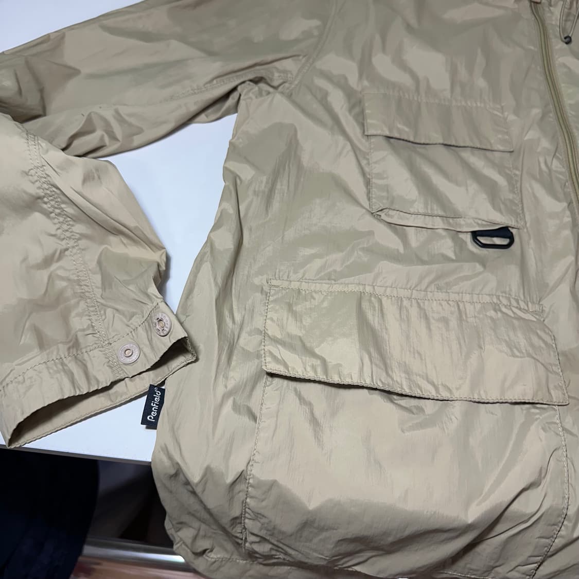 L 105 펜필드 딥베이지 4포켓 히든후디 나일론 경량바람막이 상품이미지2