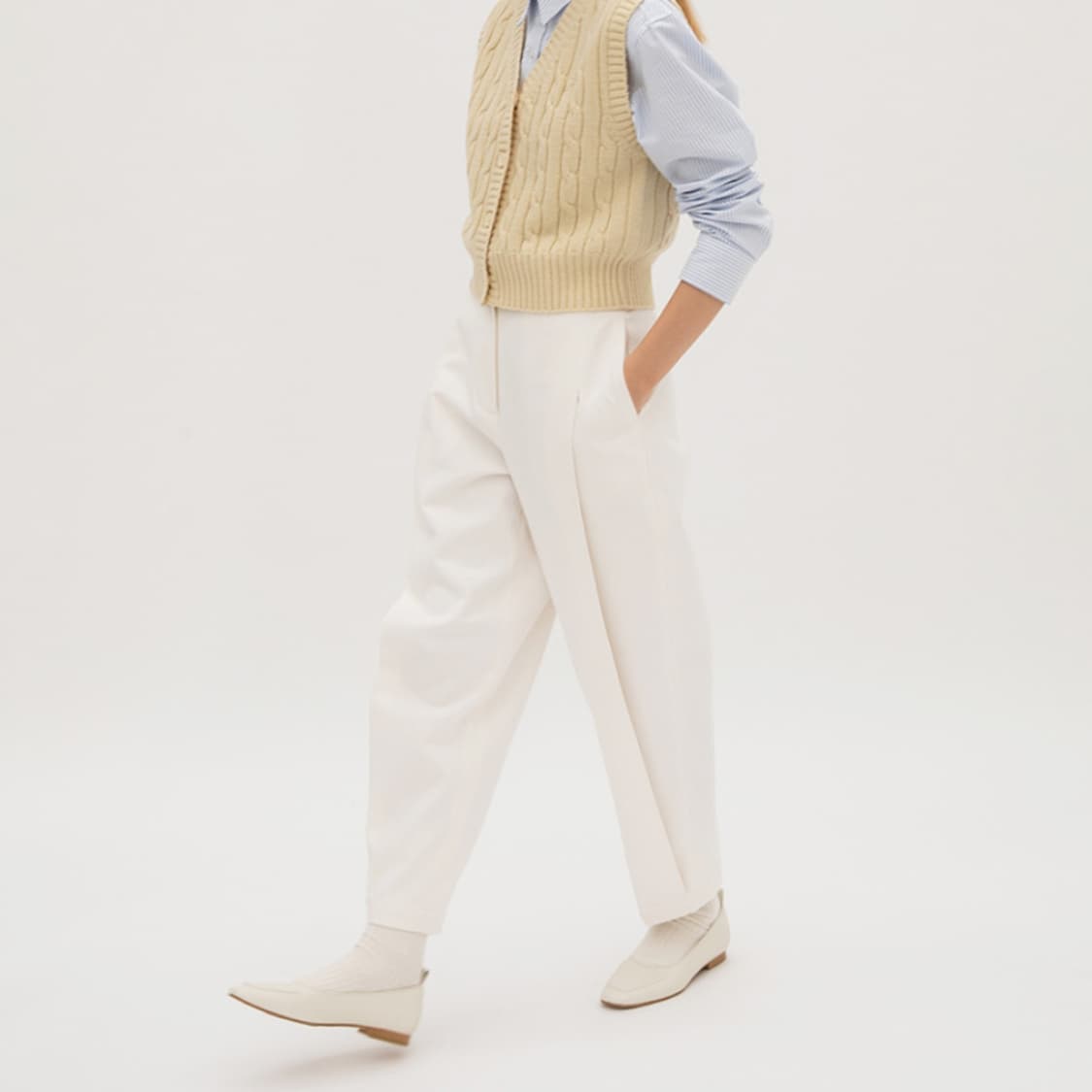 르바(LEVAR) 코튼 라운드 치노팬츠 55 새상품 상품이미지2