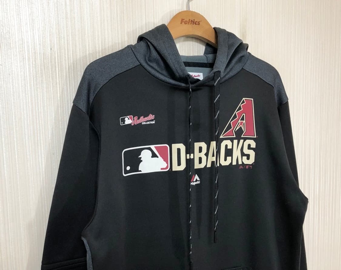 MLB 마제스틱 애리조나 디백스 어센틱 후드티셔츠 M 상품이미지5