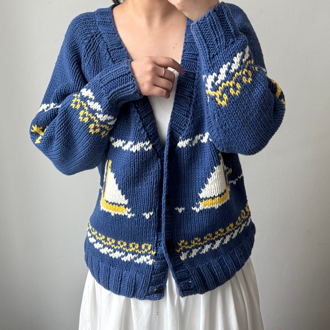 빈티지 선박 블루 가디건 상품이미지1