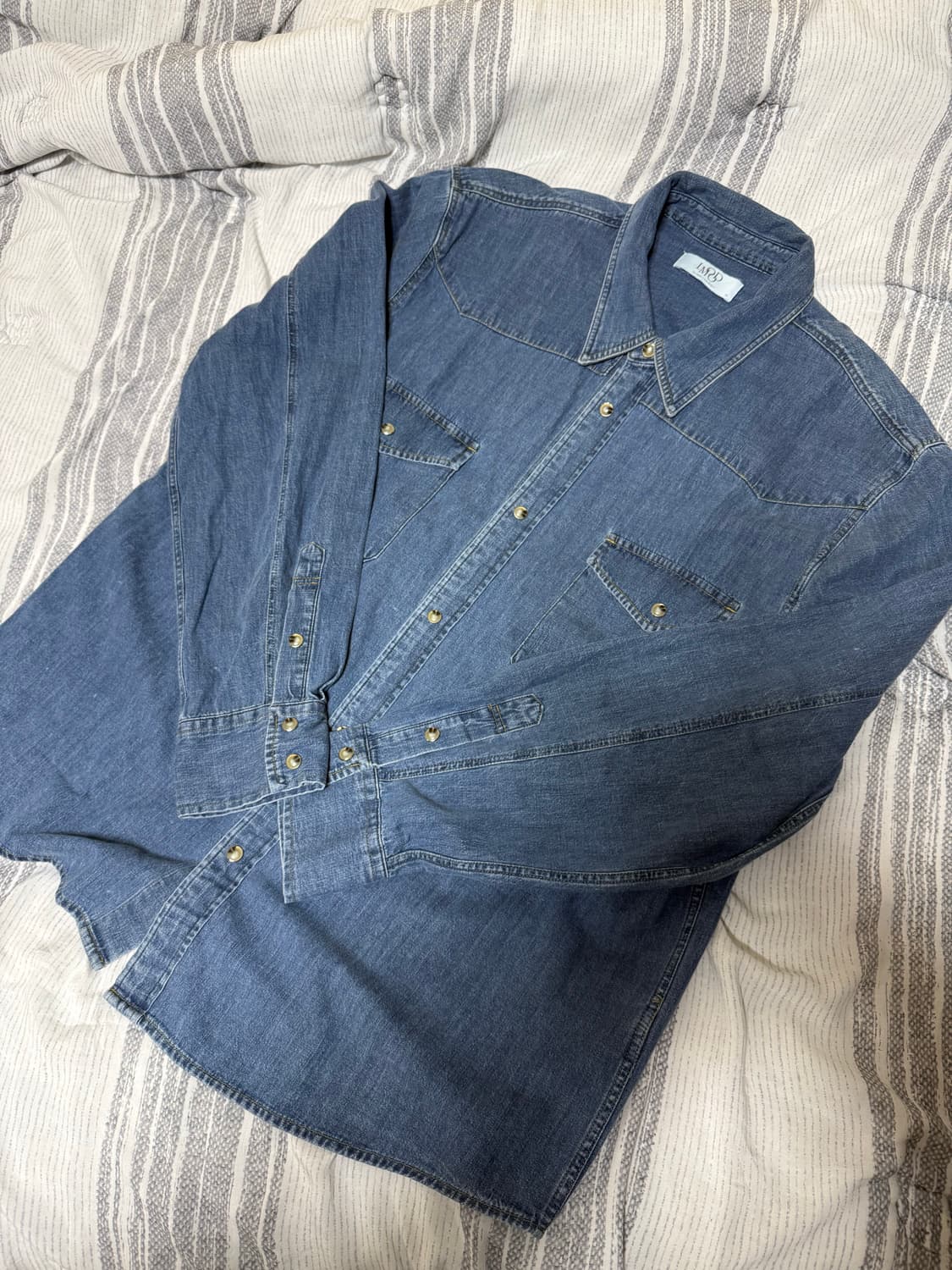 (50) 엘무드 테리 데님 팬츠 미들 블루 상품이미지3