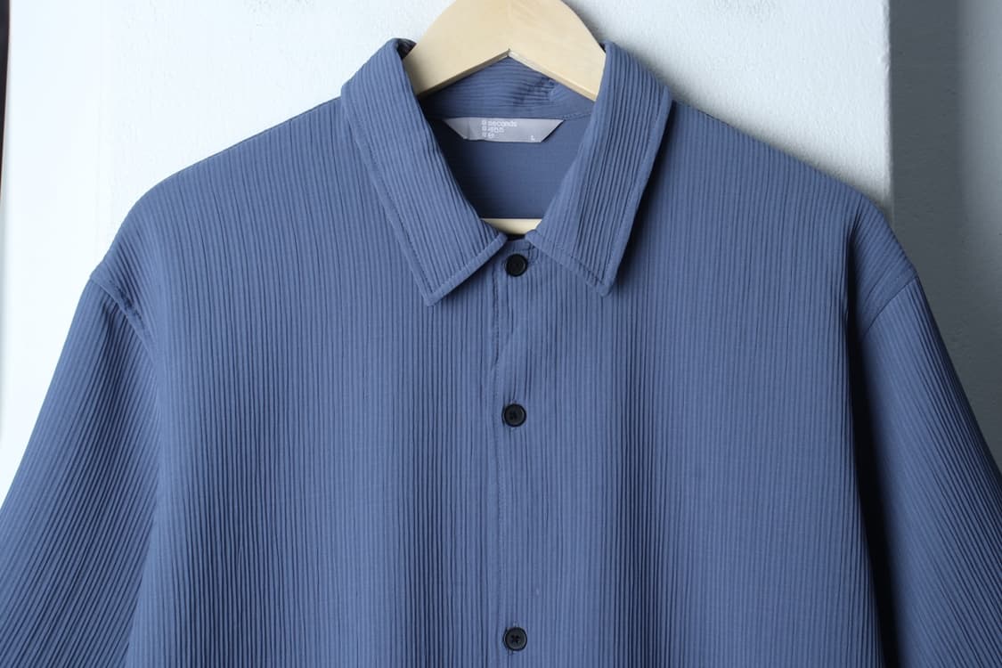 (L-XL) 에잇세컨즈 반팔 카라 티셔츠 셔츠 남방 플리츠-H31217 상품이미지3