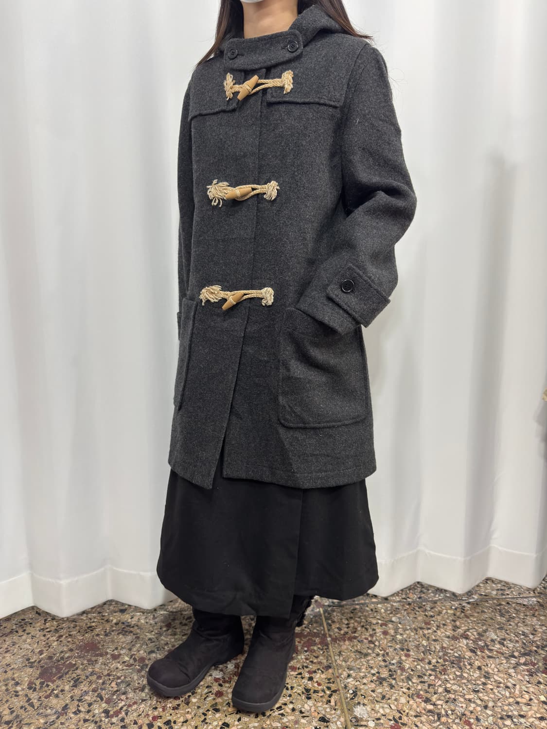 midwest homme duffle wool hood coat 상품이미지5