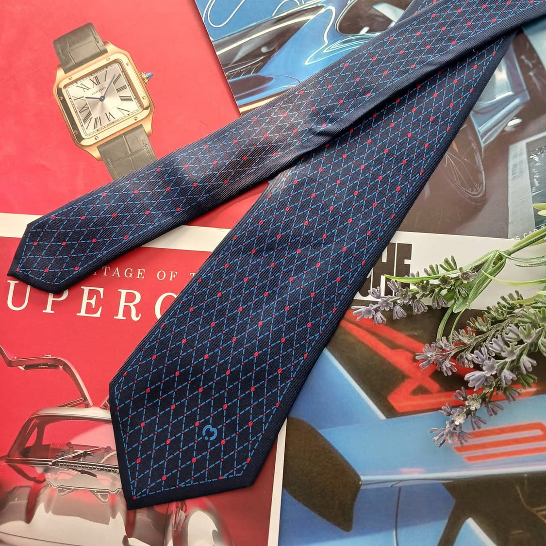 밀라숀 실크 네이비 아가일 패턴 넥타이 9.1cm A+등급 A18795
 상품이미지3