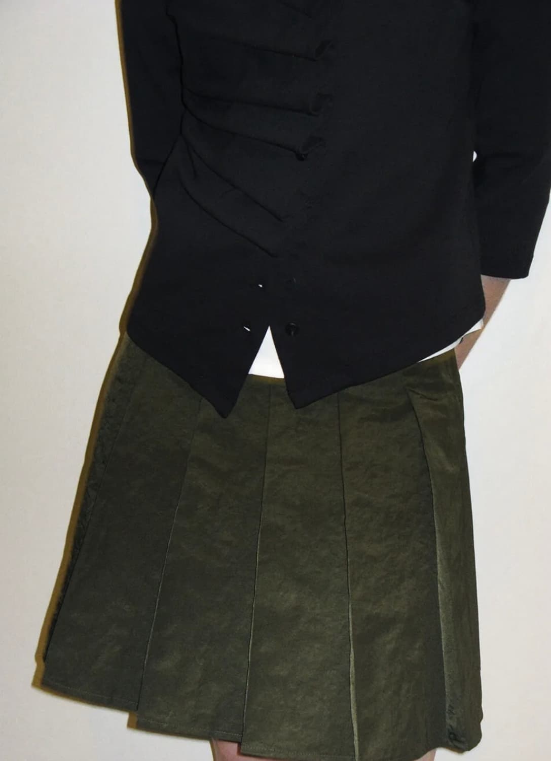 버뮬라 midi pleats skirt_카키_M 상품이미지5