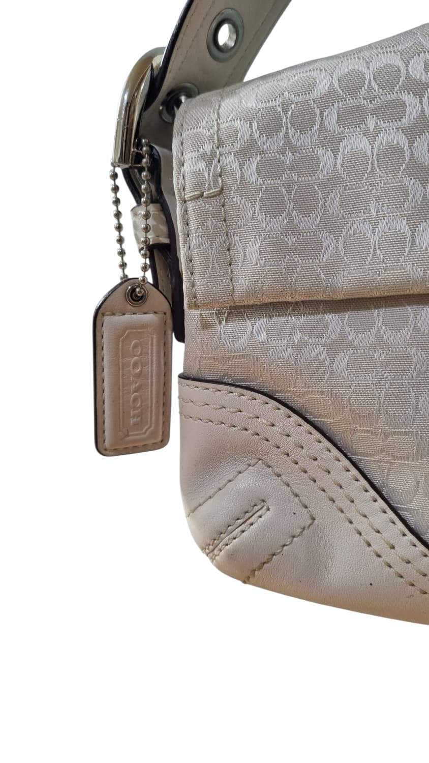 코치(Coach)의 소호 시그니처 화이트 숄더백 y2k 갸루 히메 상품이미지5