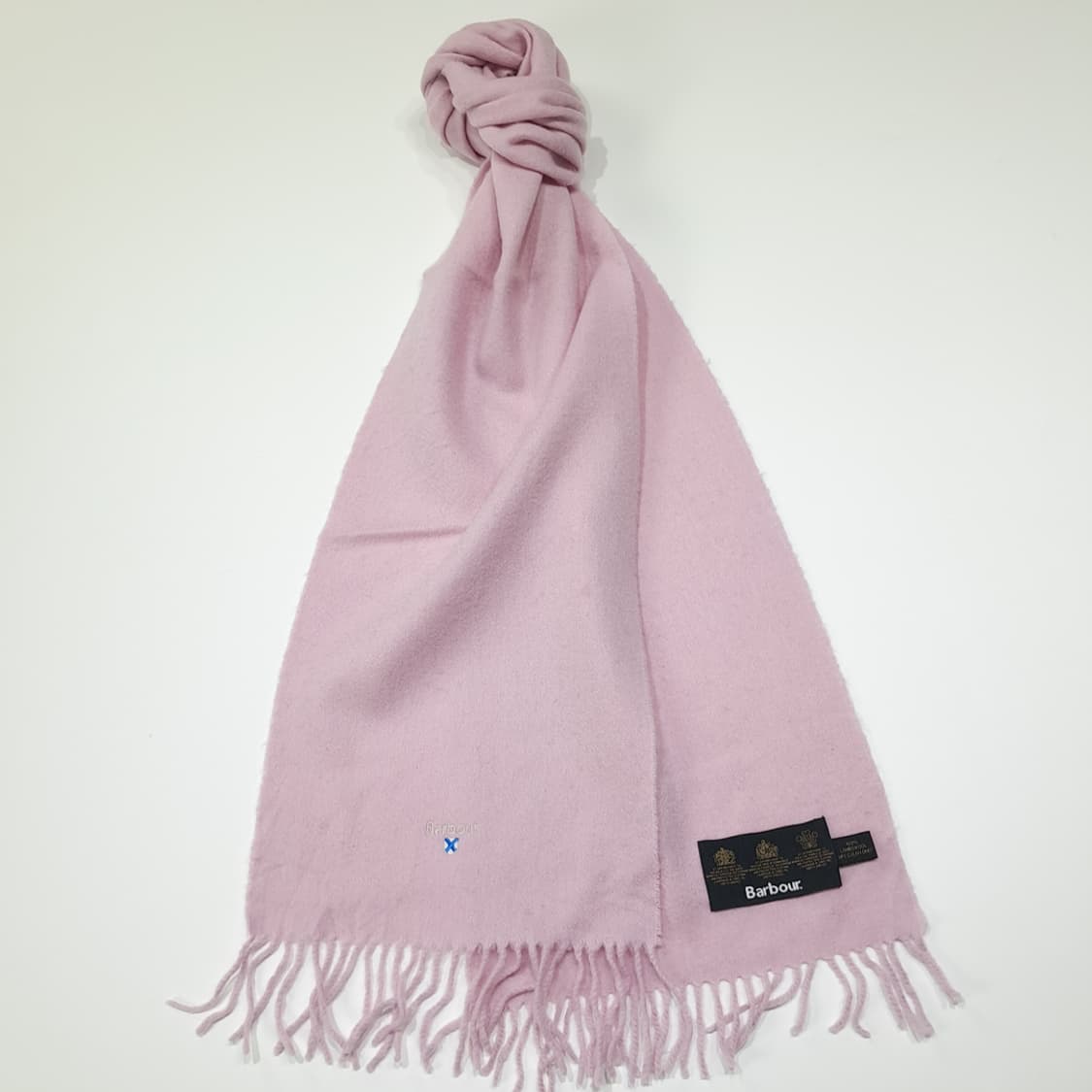 MX585 바버 00s 램스울 자수 핑크 머플러 목도리 상품이미지2