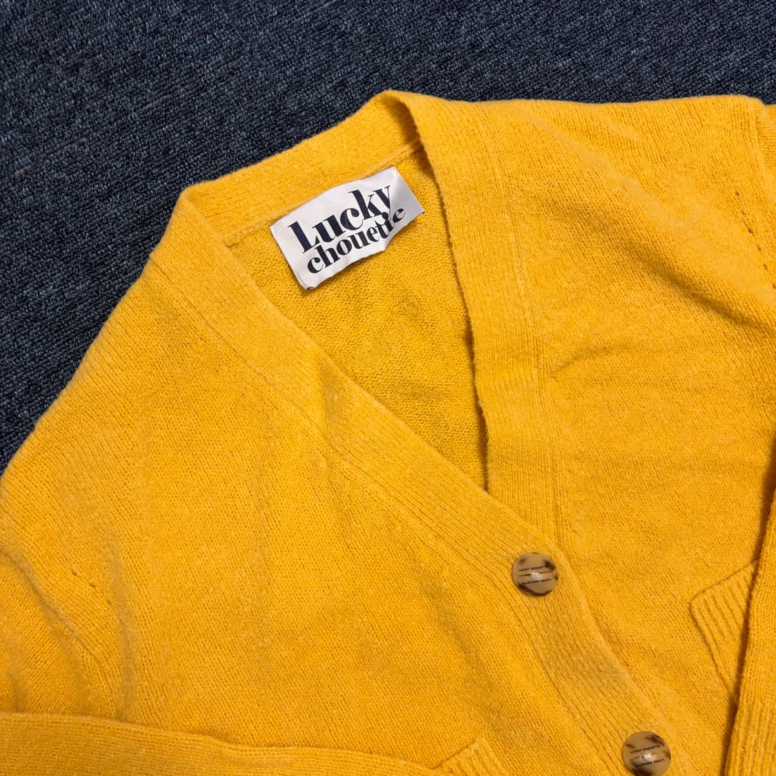 럭키 슈에뜨 옐로우 크롭 가디건 상품이미지3