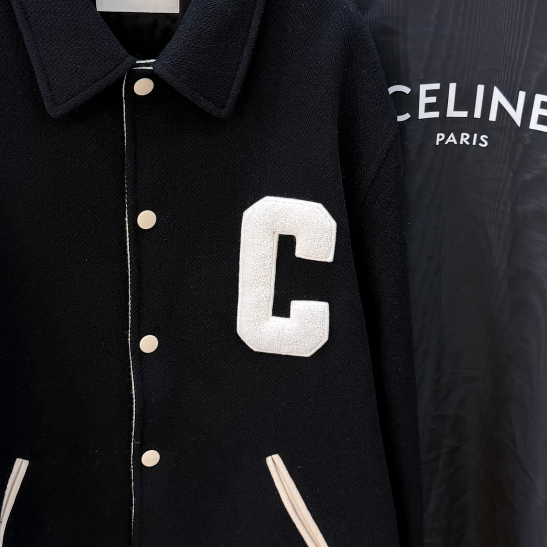 [S+급/54] 셀린느 울 테디 베이스볼 바시티 자켓 풀구성 상품이미지2