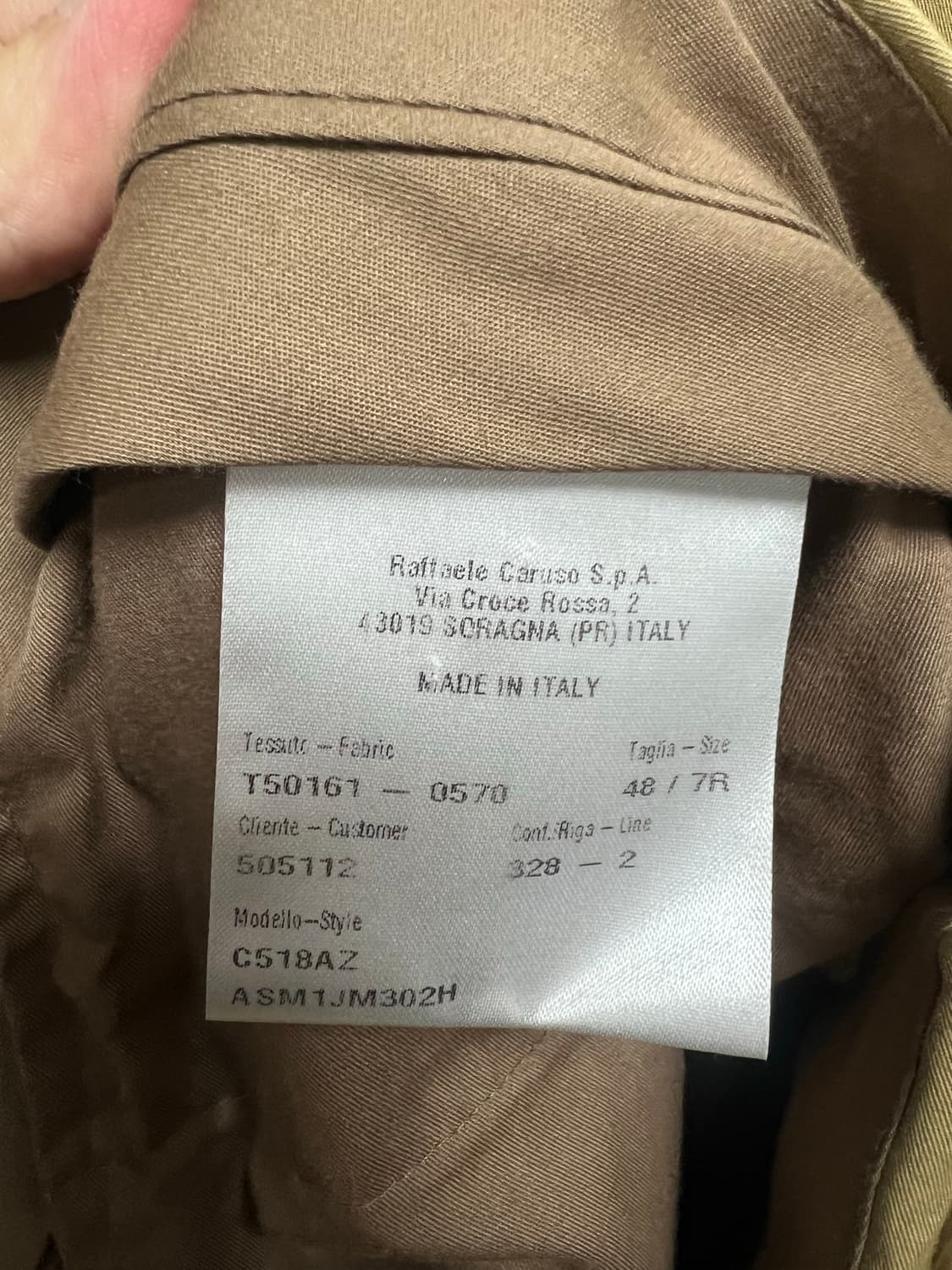카루소 코튼 다크베이지 수트 셋업 정장 48사이즈 상품이미지6