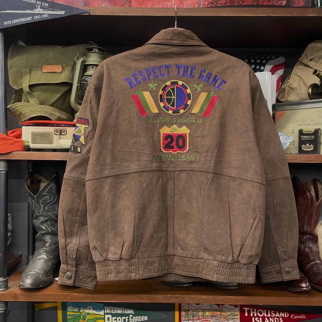 90s 나이키 삼나스포츠 20주년 리스펙트 더 게임 소가죽 자켓 N153 상품이미지1