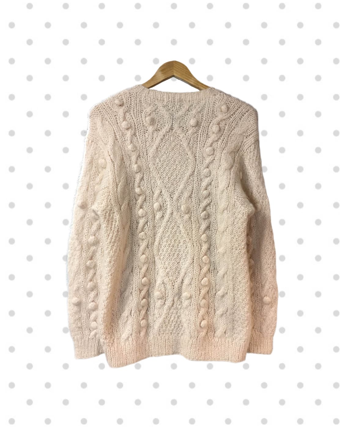 VINTAGE CABLE KNIT CARDIGAN BEIGE 상품이미지6