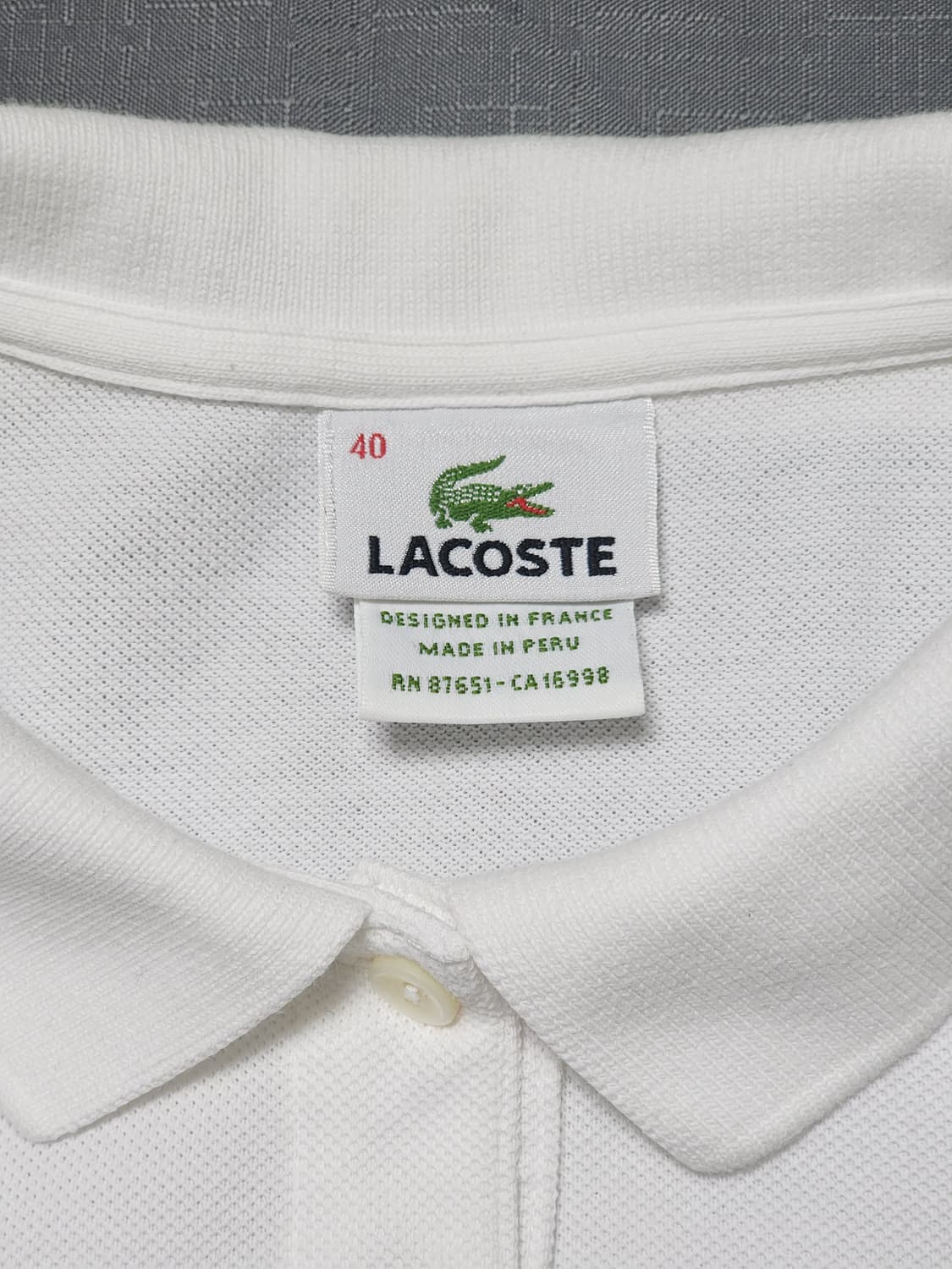라코스테 여성 긴팔 폴로 티셔츠 화이트 40 상품이미지5