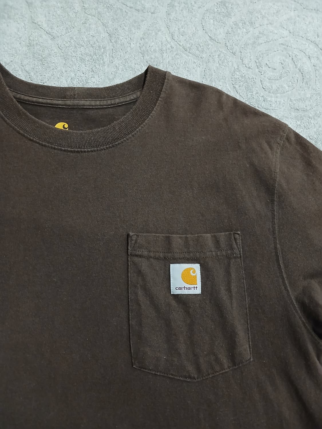 칼하트 브라운 포켓 반팔티 S 상품이미지5