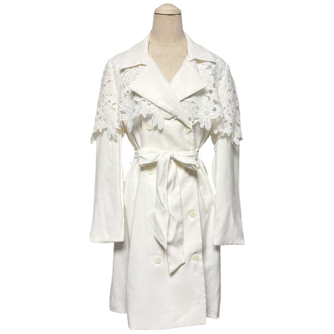 3842 D.MINUTE 화이트 레이스 트렌치코트 새상품 상품이미지1