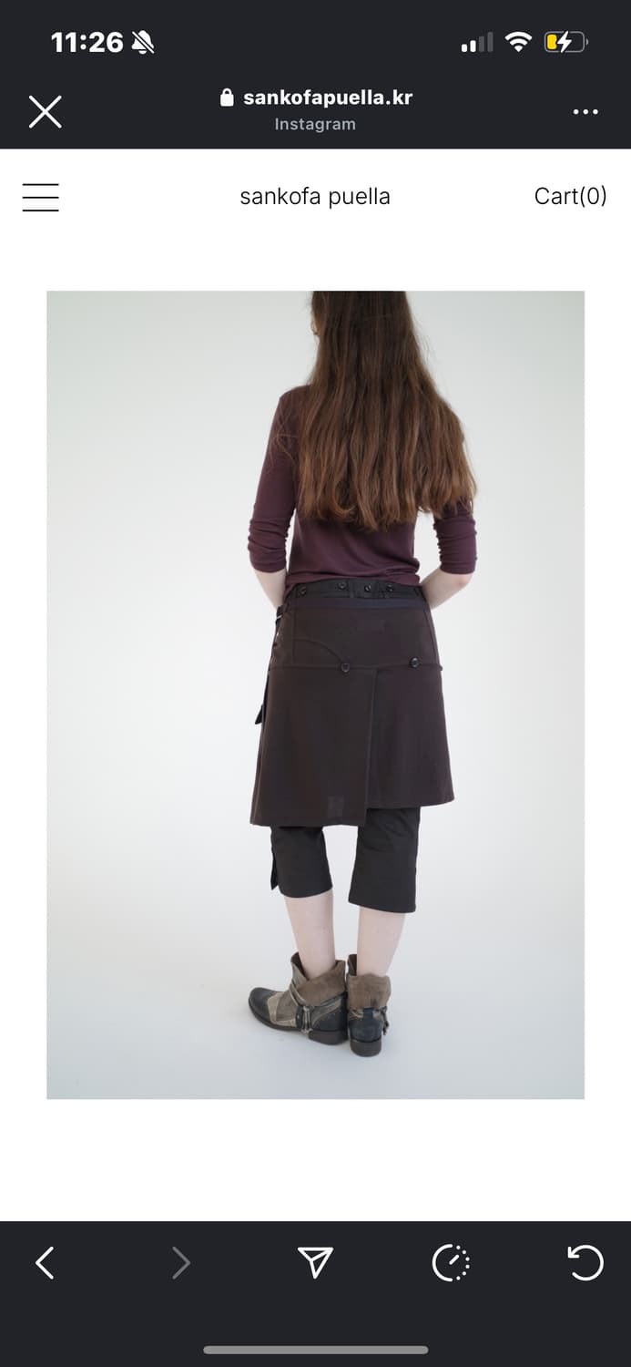 Layered button wrap skirt (Dark brown) 상품이미지5
