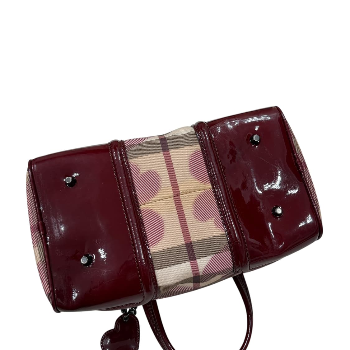 버버리 빈티지 러브 하트 체크 보스턴백 토트백 핸드백 가방 상품이미지5