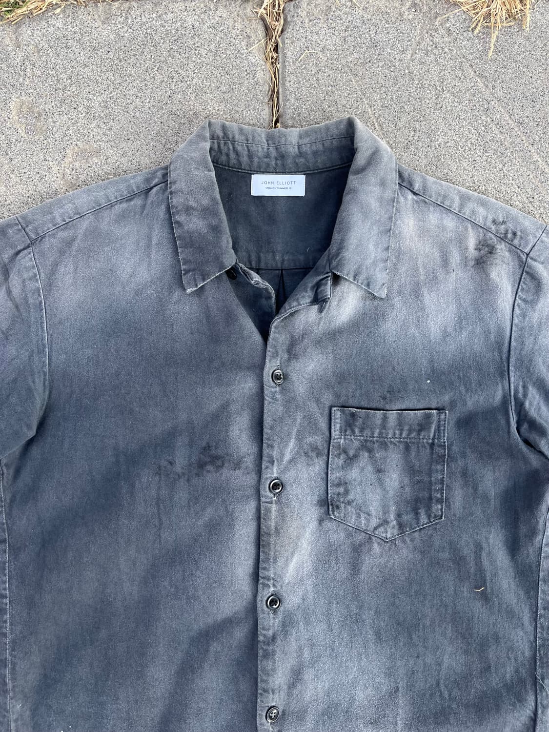 John elliott 19ss 디스트레스드 코튼 캠프 셔츠 상품이미지4