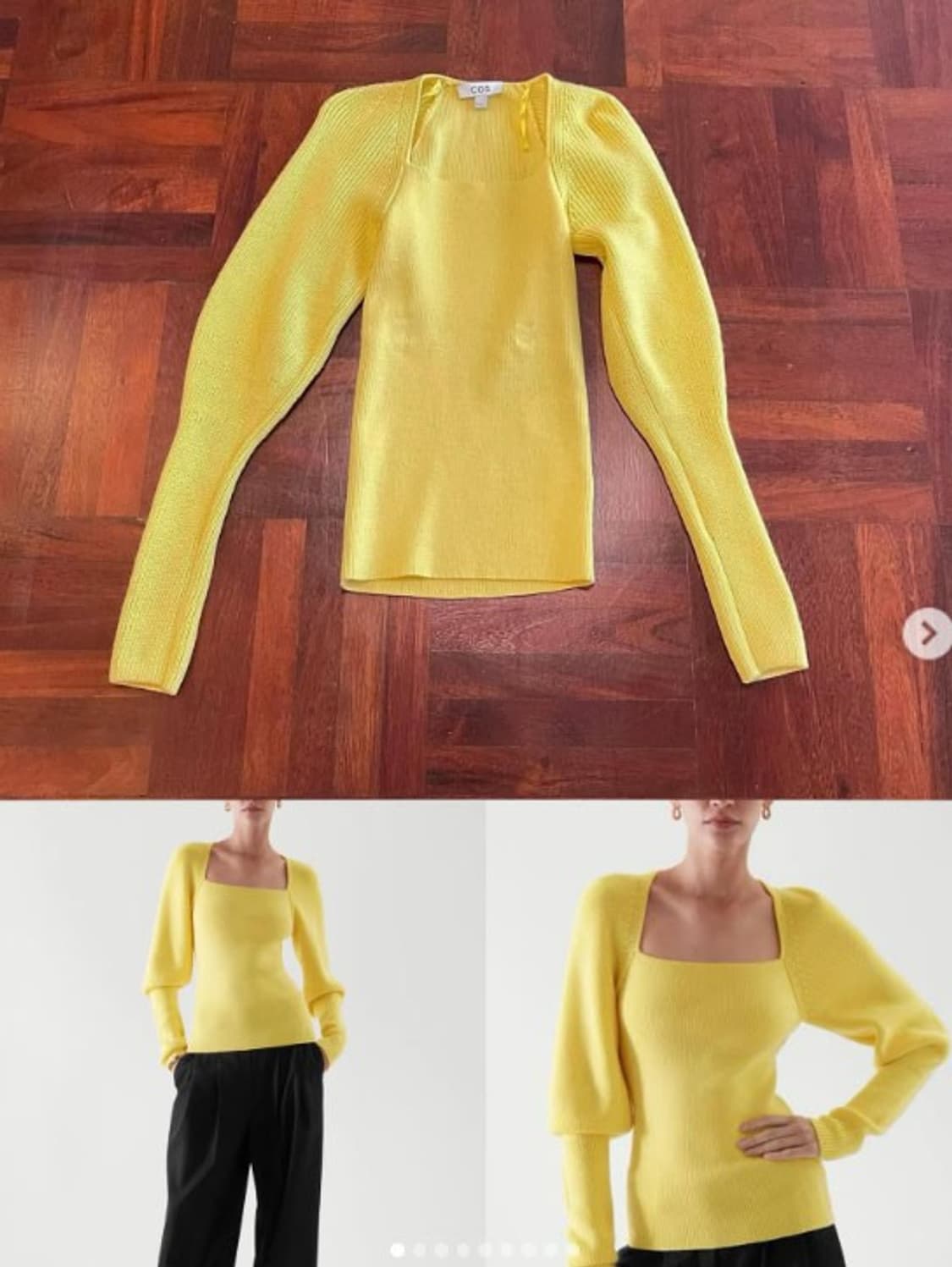 코스 COS 스퀘어넥 울 골지 니트 PN5162 상품이미지2