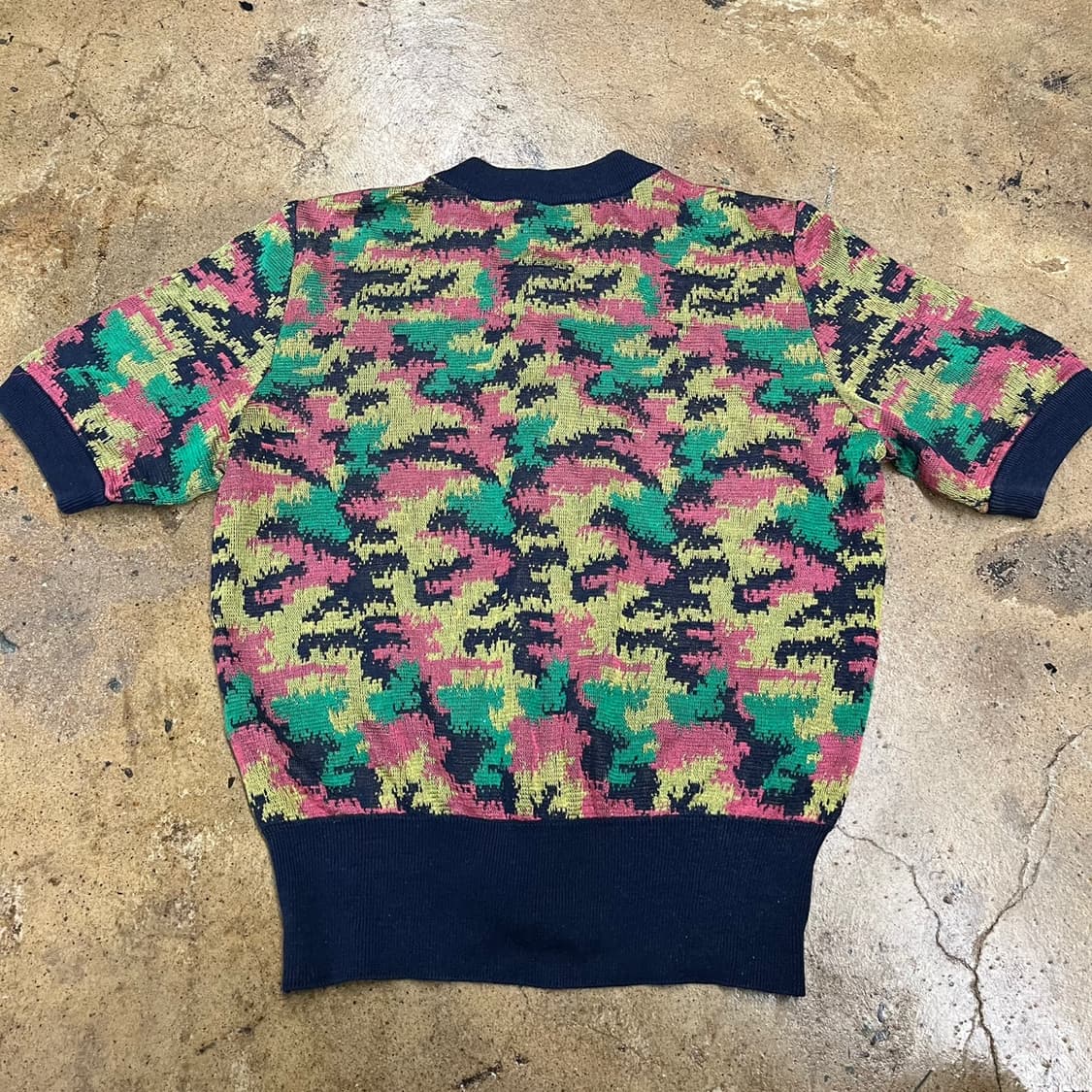 [정품/M] 입생로랑 패턴 반팔 가디건 b10 상품이미지3