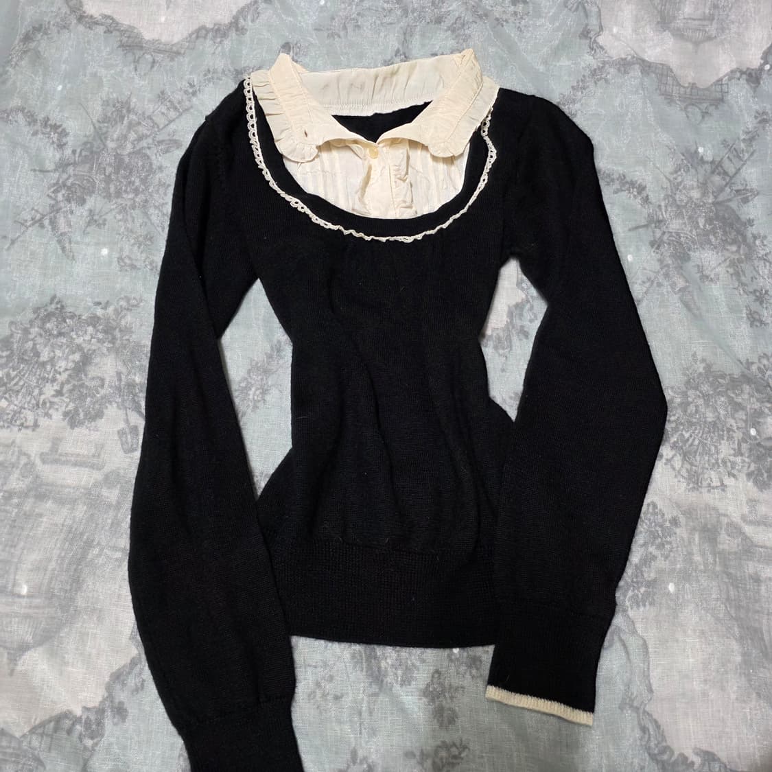 빈티지 공겜여주 갸루 블랙 로걀탑 히메갸루 리즈리사깔 상품이미지2