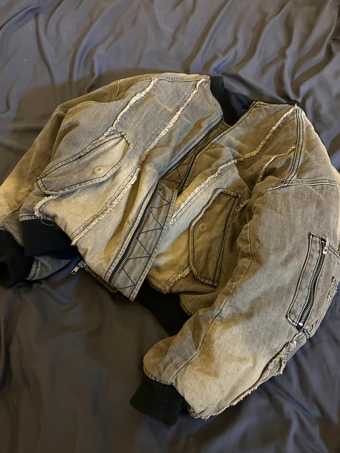 Bondage Detail Washed ma-1 bomber 상품이미지1