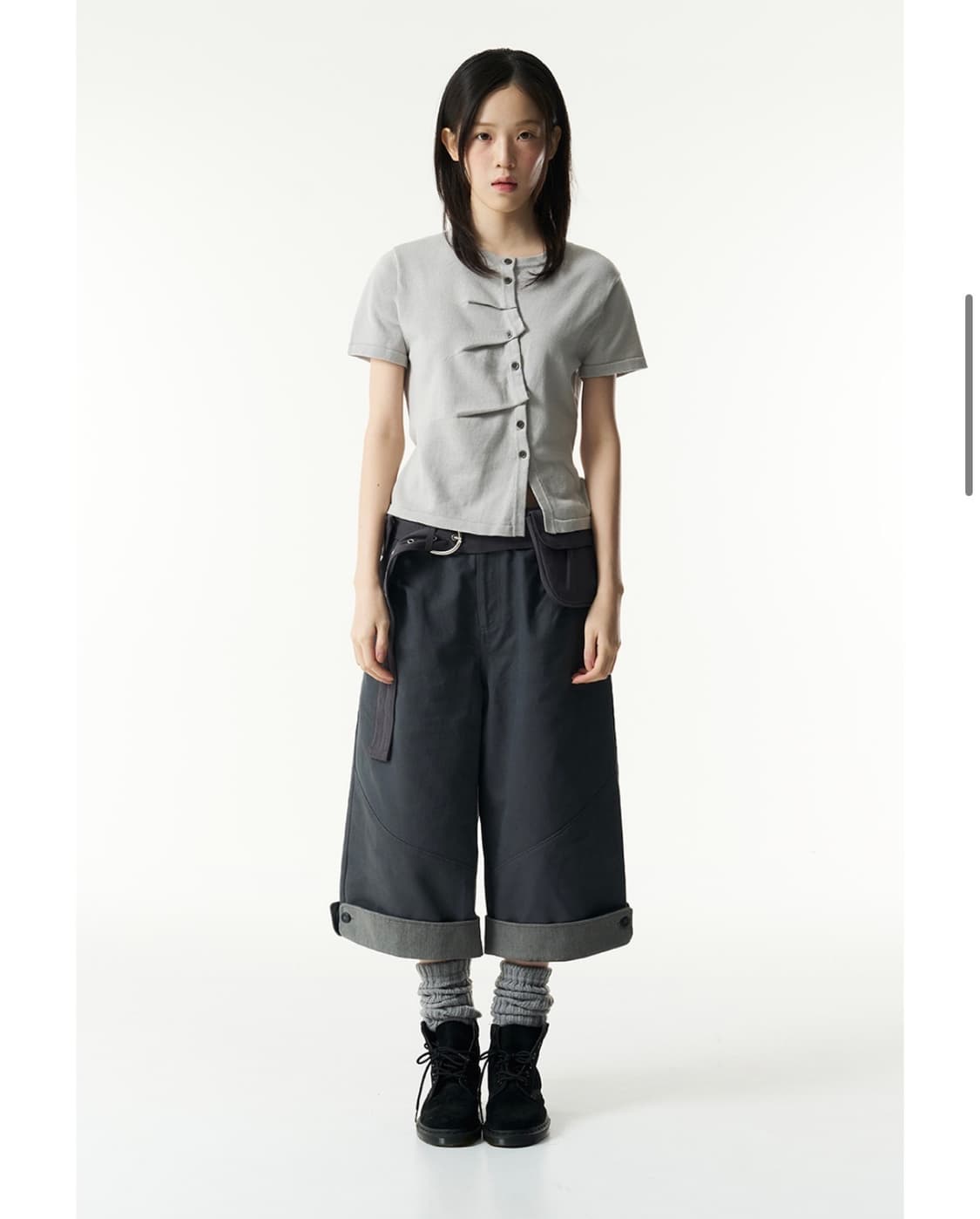 더콜디 TCM draped half knit cardigan (grey) 상품이미지4