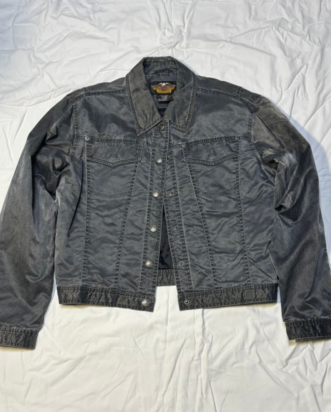 90s 할리데이비슨 하드 나일론 바이커 트러커 자켓 상품이미지2