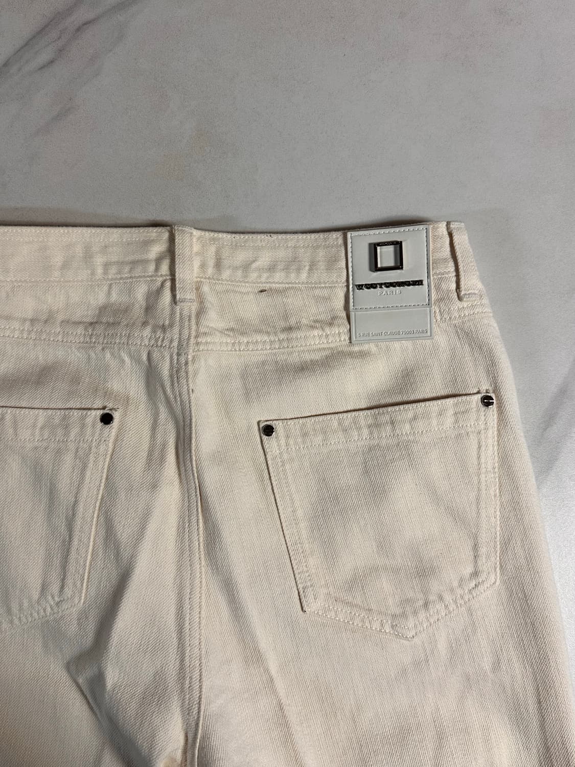 우영미 스트레이트 아이보리 진 46사이즈 상품이미지4