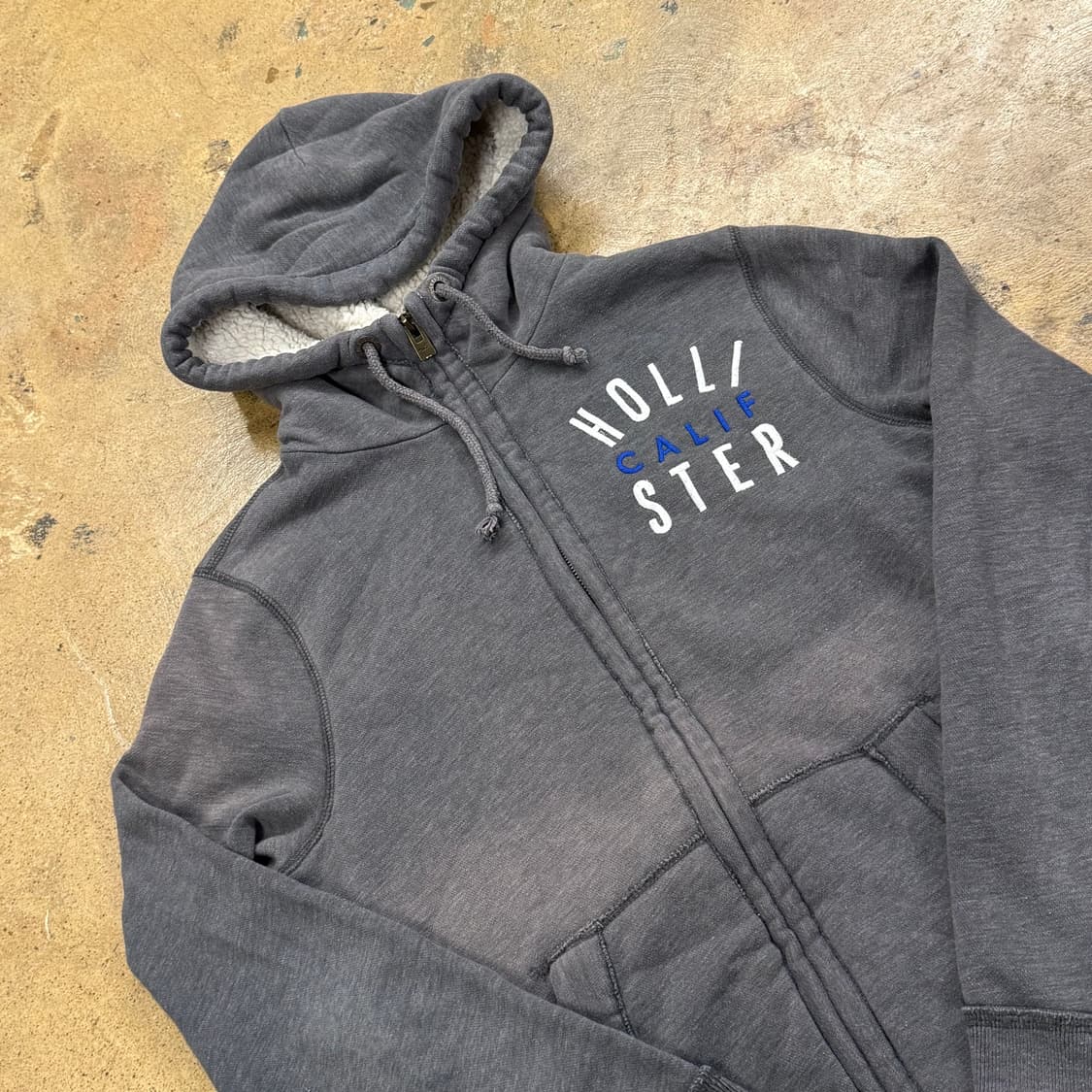 홀리스터 그레이 양털 후드집업 상품이미지1