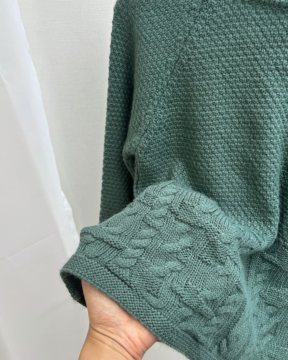 Quinto PUNTO 애쉬 민트 와플 라글란 풀오버 상품이미지3