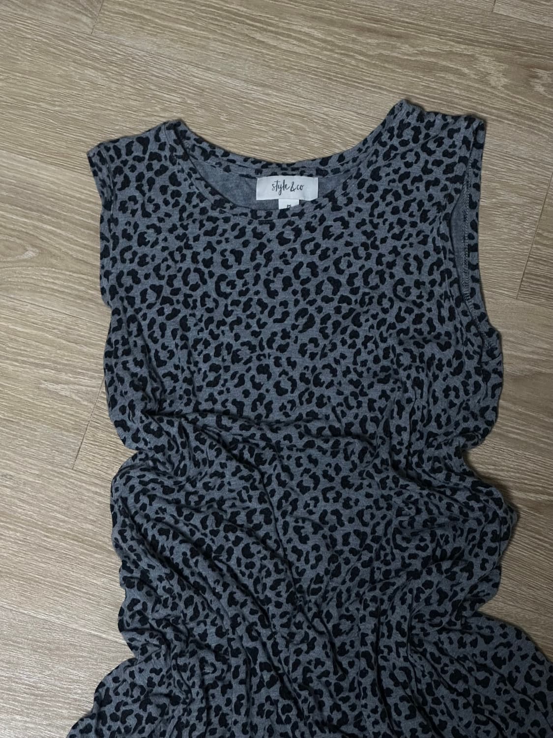 호피 레이어드 나시 미디원피스 상품이미지2