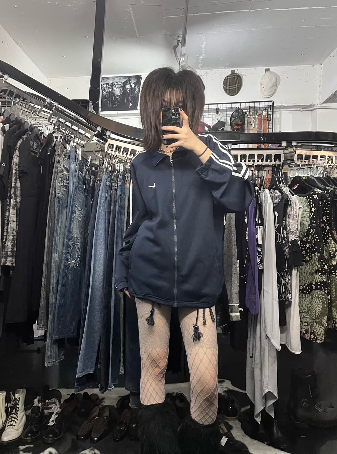 나이키 밑단 스트링 네이비 져지 상품이미지1