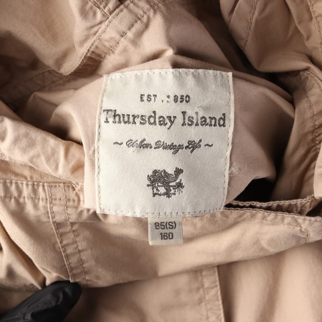 써스데이아일랜드 후드 스트링 베이지 야상 점퍼 S 상품이미지6