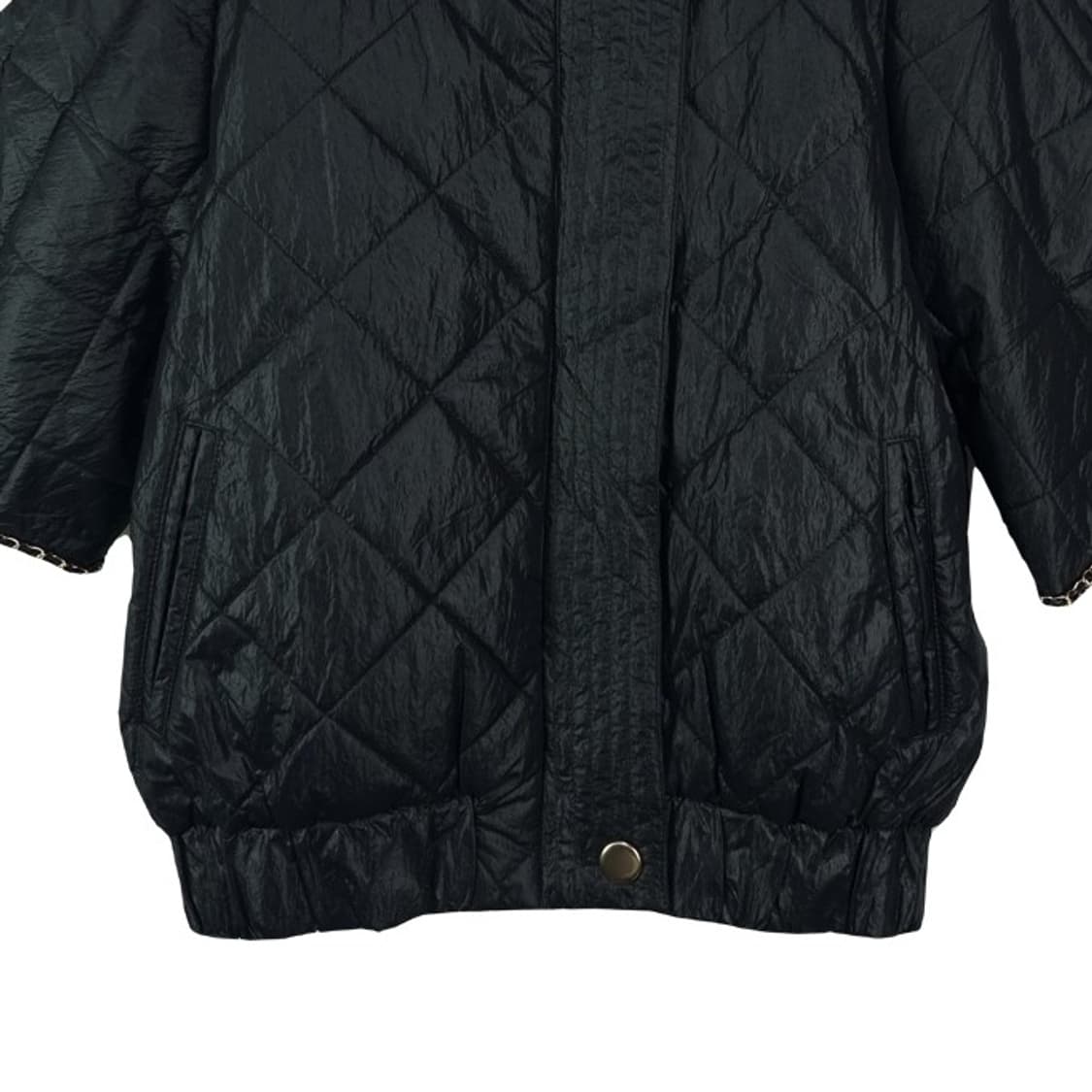 [세인트존] 하프 슬리브 반팔 퀄팅 퀼팅 자켓 블랙 P01523 상품이미지5