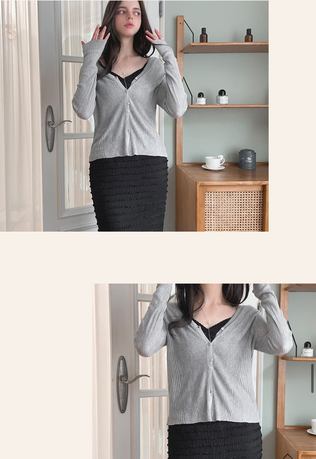 팩더널드 쉬머 펄 가디건 Shimmer Pearl Cardigan 그레이 상품이미지6