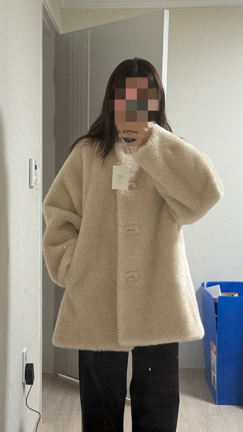 파사드패턴 램스울 퍼 하프코트  상품이미지4