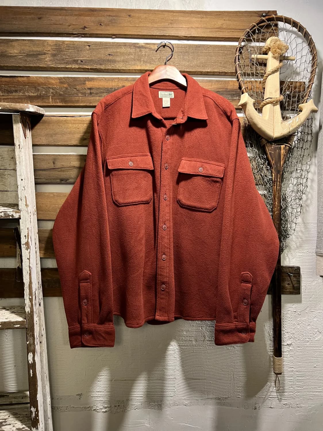 [XL]엘엘빈 USA 2포켓 레드 플리스 셔츠 상품이미지1