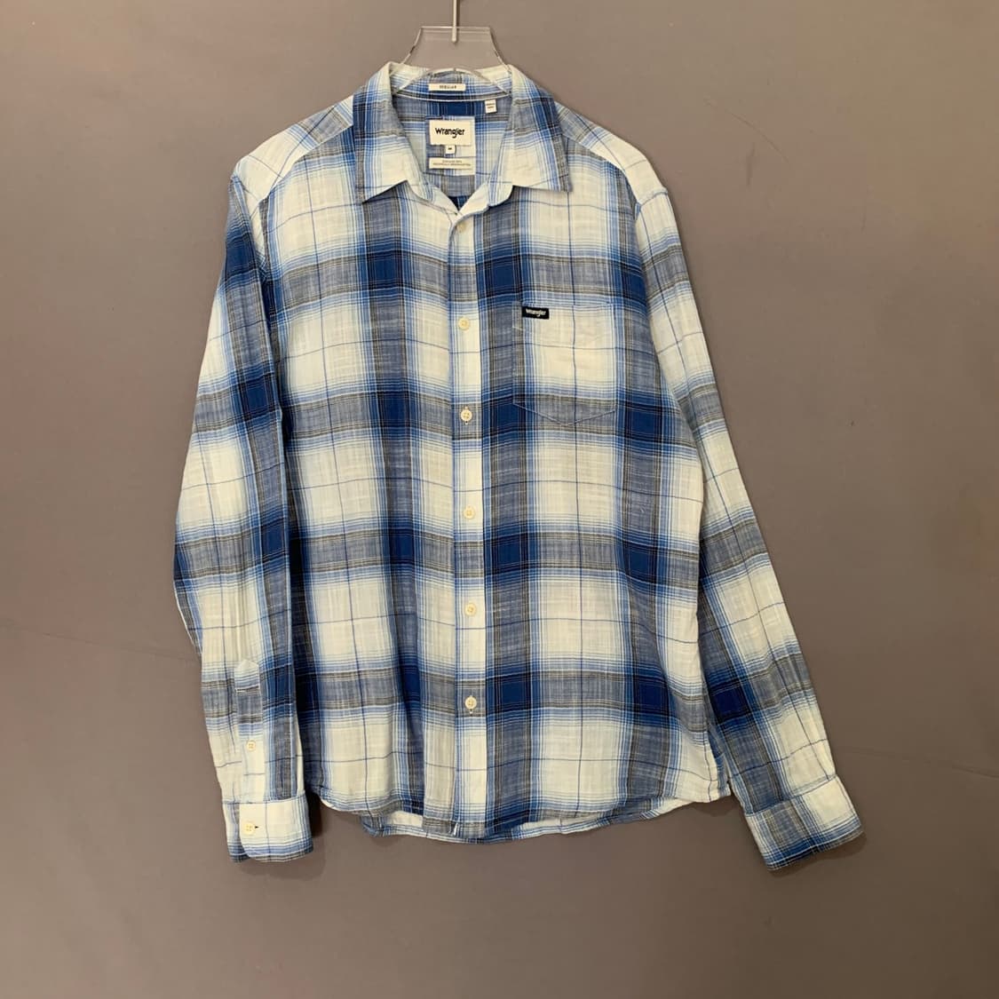 M WRANGLER 랭글러 블루 체크 셔츠 남방 상품이미지2