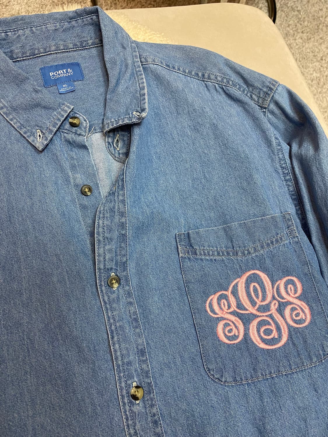 미국 빈티지 데님 셔츠 샴브레이 셔츠 xl 리바이스 스타일 상품이미지2